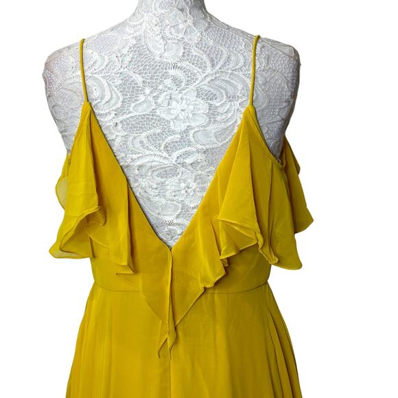 Dessy Collection Mila Luxe Chiffon Formal Marigold Style 3020 Women 6 Reg. NWT - Picture 8 of 12